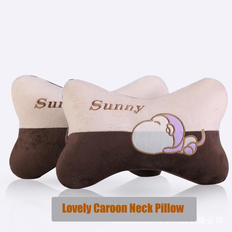

Seat Cushions A Pair Carton Neck Pillow For Car Headrest Cute Plush Pillows Women Interior Decoration Accessories