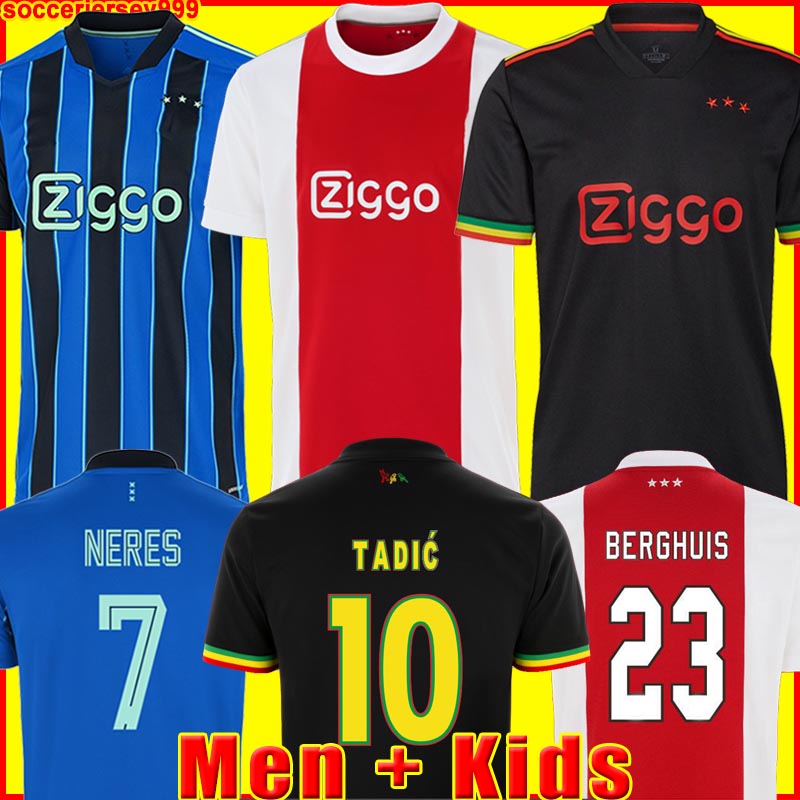 

amsterdam jerseys 2021 2022 GRAVENBERCH BERGHUIS KLAASSEN PROMES NERES CRUYFF 21  men kids kit soccer football shirt Bob Marley ajaxuniforms third black 999, 21/22 men third + patch2