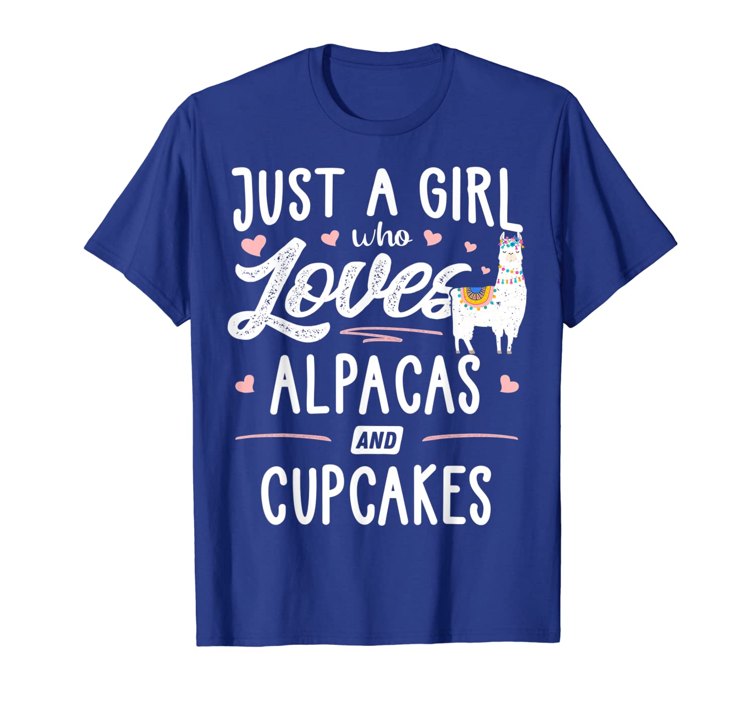

just a girl who loves alpacas and cupcakes gift women t-shirt, White;black