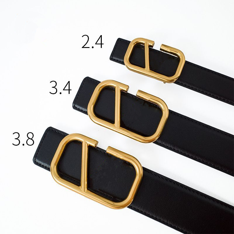 

2021 Men's Designer Belts Women's Luxury Classic Casual Wide 2.4/3.4/3.8cm Large V Buckle Fashion Belt with White Gift Box, Belt and box