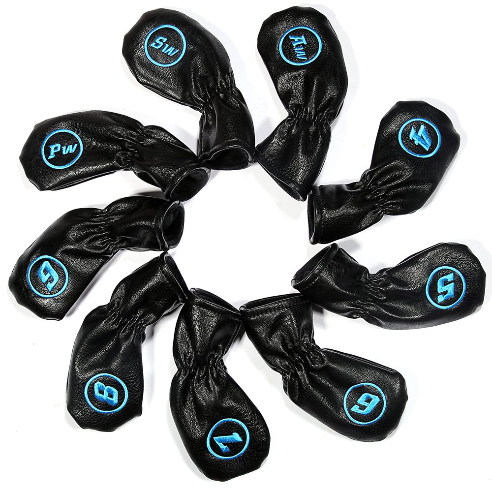 Soft PU Leather Golf Club Irons Headcover 9 pcs Set-image-684456170