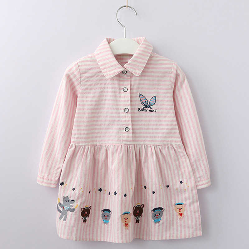 

Bear Leader Girls Dress Spring Kids Flower Embroidery Ruffled Long Sleeve Drawstring Princess Dresses For 3-11 Years 210708, Az2192
