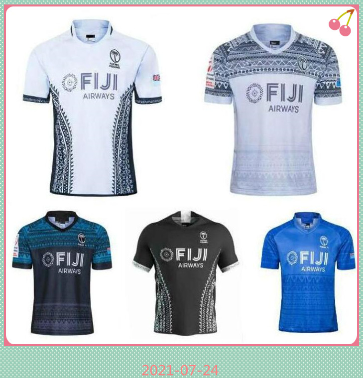 

2021 home away Rugby jersey Sevens Olympic Shirt quality 19 20 21 fiji National 7's S-3XL ., Black;gray