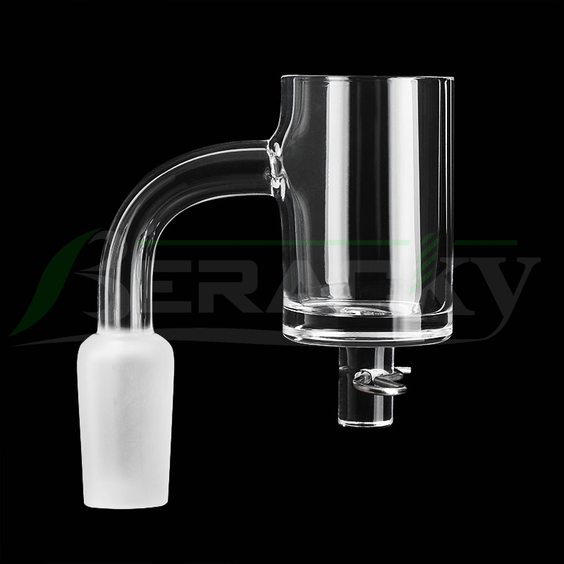 

Beracky 25mmOD Flat Top Smoking Quartz Enail Banger With Metal Retainer Clip 2mm wall 10mm 14mm 18mm Male Female E Nails For Rigs
