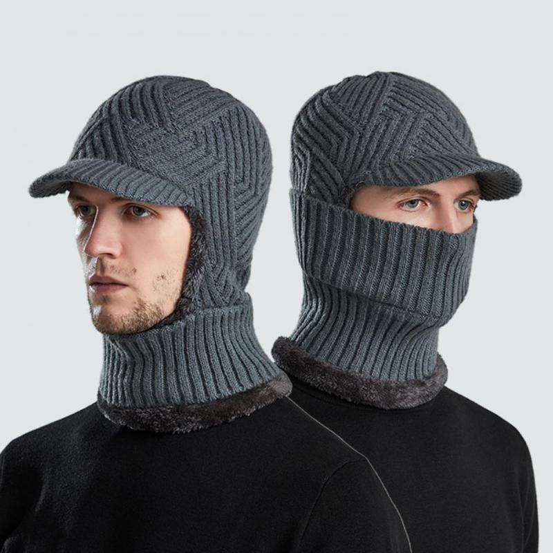 

Wide Brim Hats Comfortable To Wear Breathable Winter Knitted Beanie Hat For Outdoor, Grey