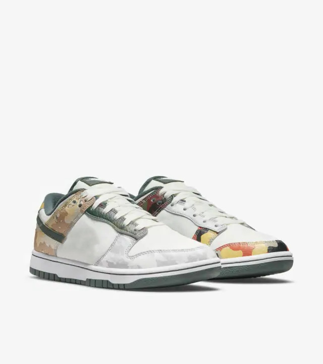 

SB Low SE Multi Camo Flat Shoes Sail Vintage Green-Total Orange-White Designer Sports Sneakers Size, Customize