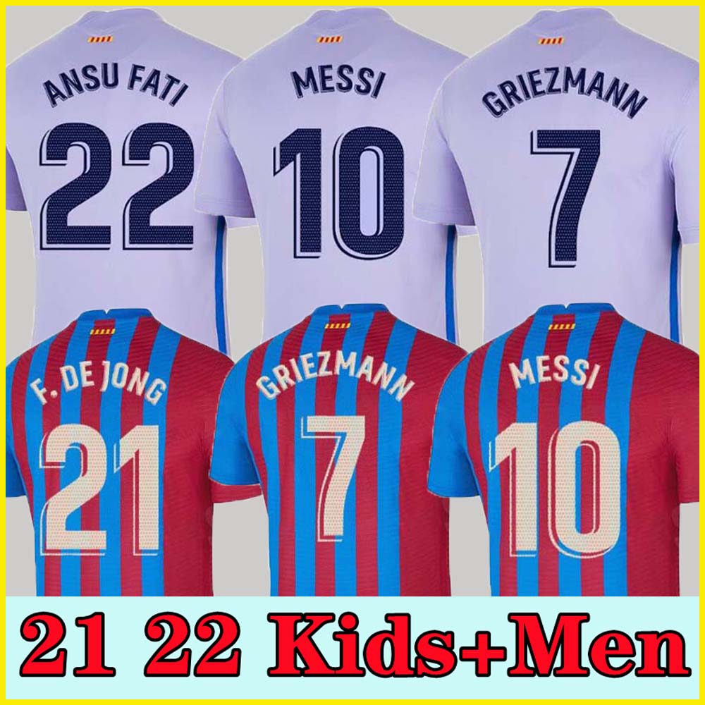 

tops Camisetas de football MEMPHIS PEDRI Kun Aguero Barcelona soccer jersey BARCA FC 20 21 22 ANSU FATI 2021 2022 GRIEZMANN F. DE JONG DEST kit shirt men kids sets socks, 21 22 away kids size: