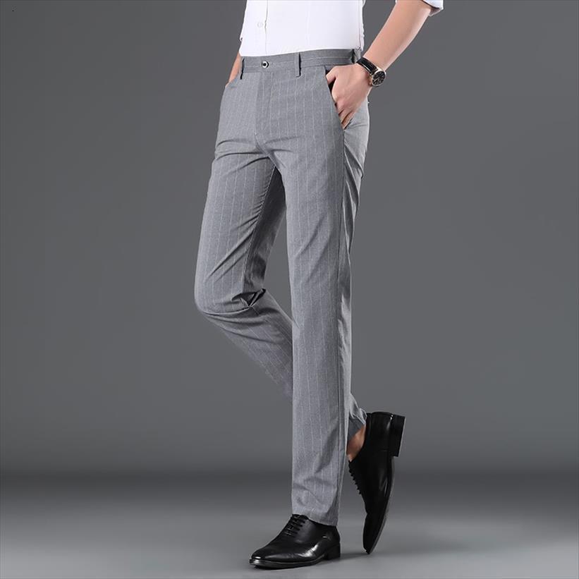 

business work office summer thin women pant breathable striped non iron casual straight leg formal pants long trousers, Black