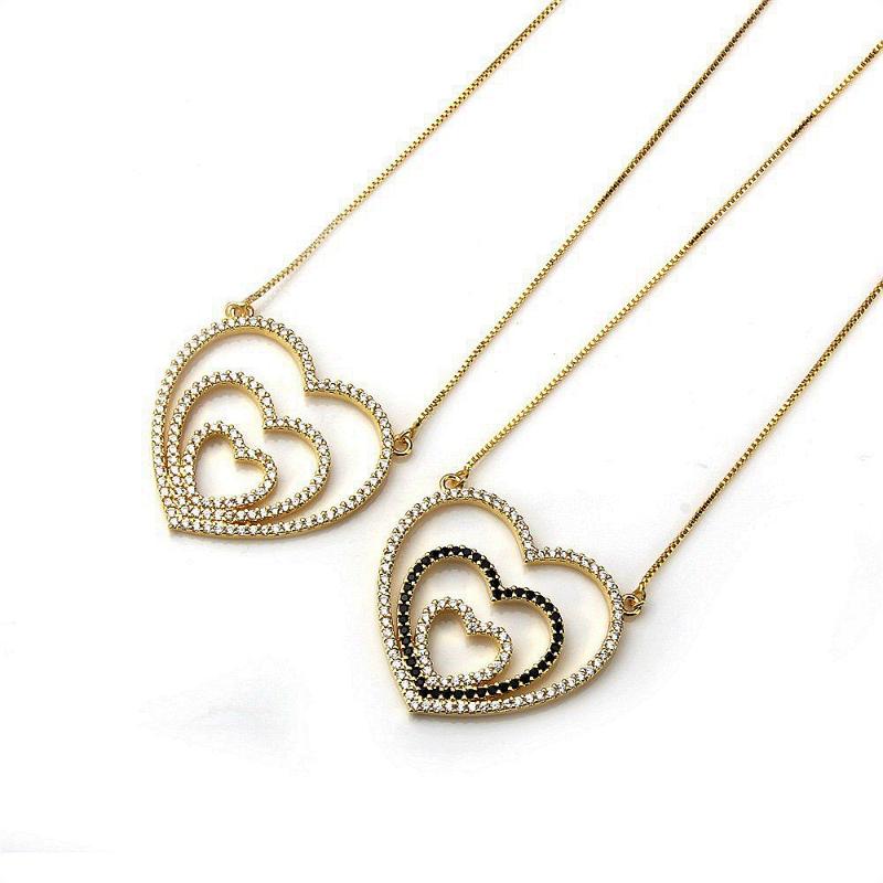 

Pendant Necklaces 2021 Love Heart Pedant For Women Fashion Jewelry Cubic Zirconia Charm Necklack Women's Party Wholesale