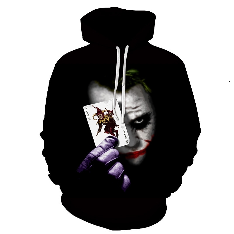 

New couple' sweater 3D funny clown and poker tide hip hop casual Hoodie, Wy1001