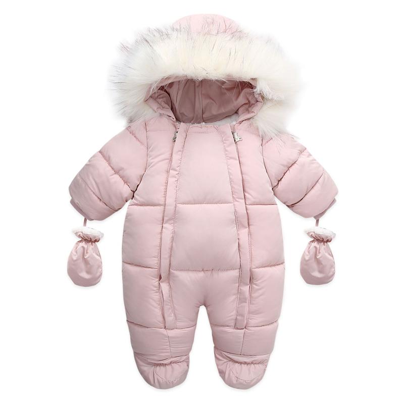 

Jumpsuits IYEAL Born Baby Clothes Fur Hooded Warm Snowsuit Coat Plush Lining Romper Winter Toddler Girls Overalls Boy Jumpsuit, Blue