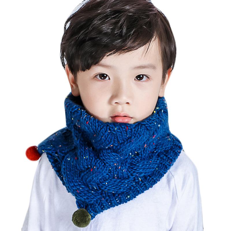 

Scarves & Wraps Cotton Winter Children Scarf Pipe To The Neck O Ring Girl Boy Knitted Wool Collar Kids Solid Color Warm Ball, Pink