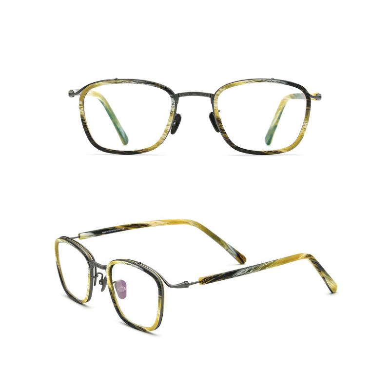 

Fashion Sunglasses Frames Belight Optical Men Design Vintage Retro Titanium With Acetate Square Shape Spectacle Frame Precription Lens Eyewe