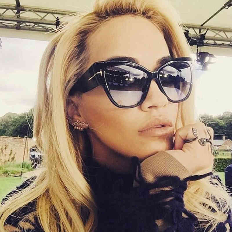 

sunglasses Jajad Fashion Women Cat Eye Vintgae Gradient Anoushka Fire Design Snap Oculos Street The Sol Feminino, White;black