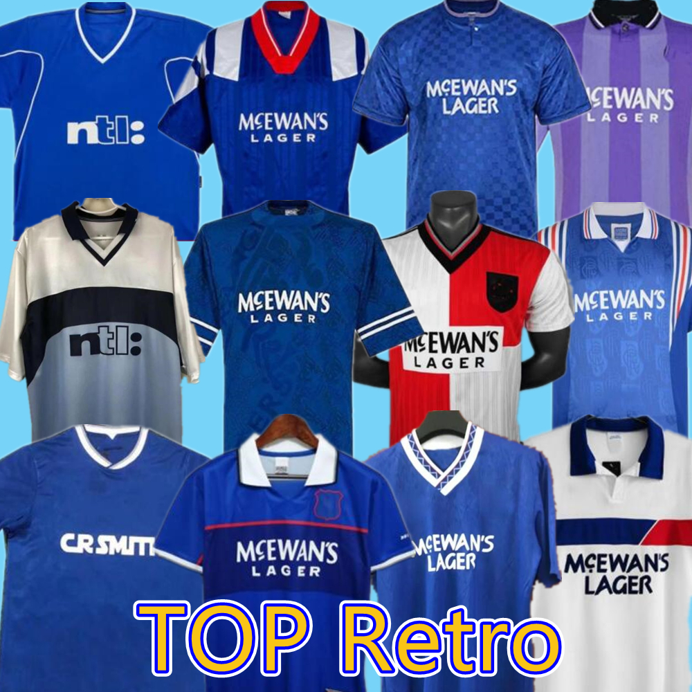 

Glasgow Rangers Retro soccer jerseys GASCOIGNE 1982 1984 82 83 84 86 87 90 92 93 94 95 96 97 99 2001 02 03 MCCOIST ALBERTZ Classic vintage j, Black;yellow