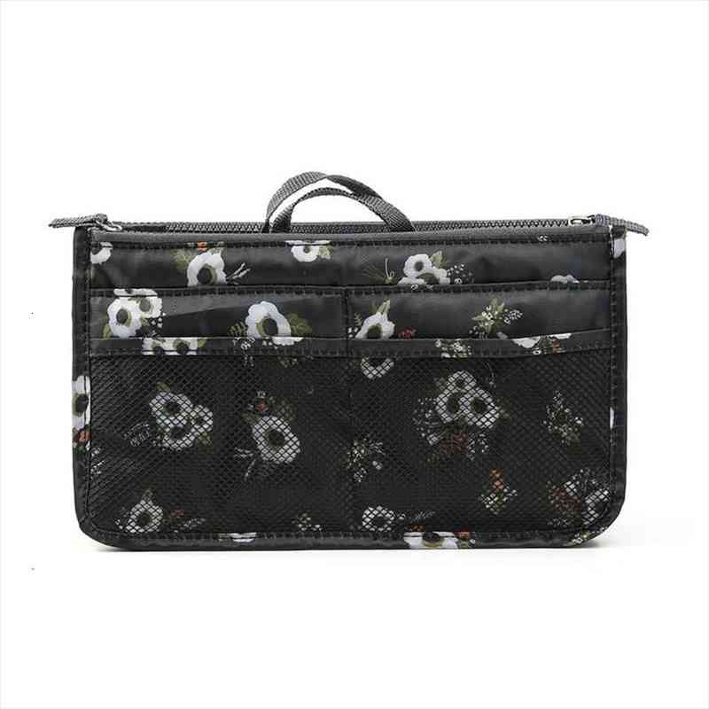 

polyester silk floss toiletry large cosmetic bag capacity handle fashion printing makeup organizer for travel