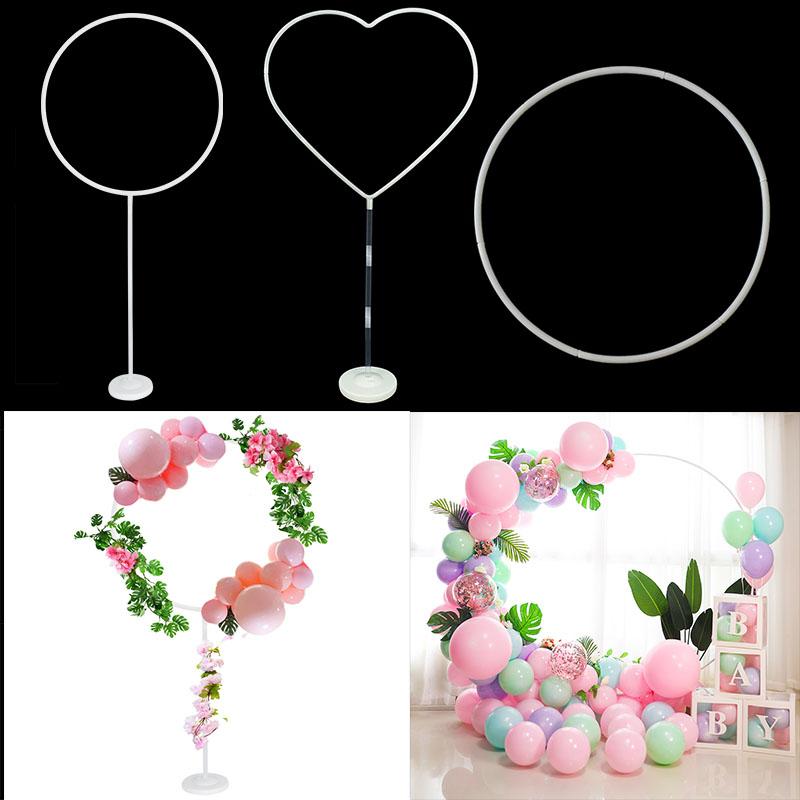 

Party Decoration DIY Balloon Circle Garland Arch Heart Frame Stand Loop Plastic Flowers Wreath Hoop Ring Holder For Birthday Decor