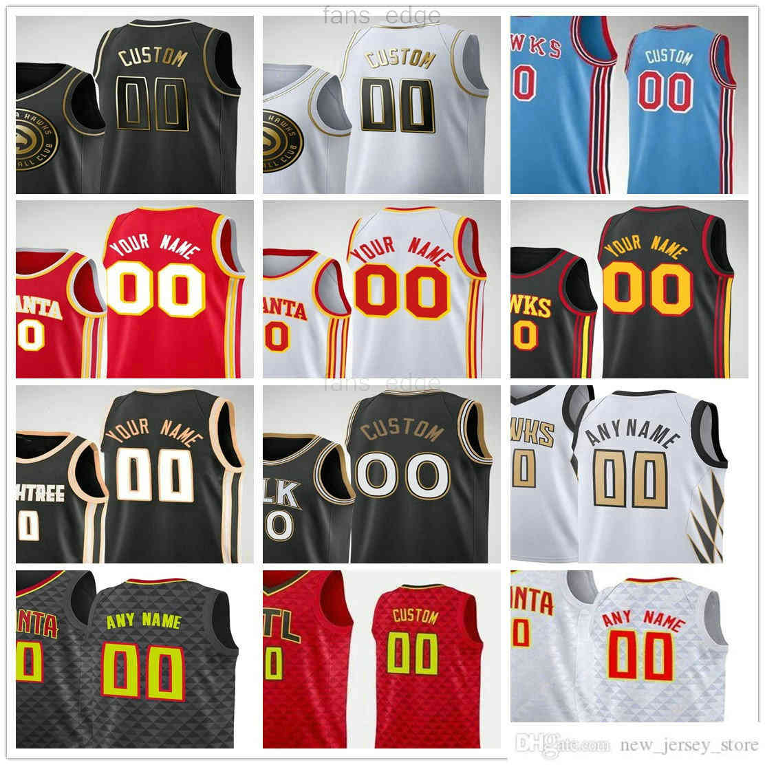 

Custom Printed 19 Tony Snell 12 DeAndre Hunter 32 Kris Dunn 3 Kevin Huerter 15 Clint Capela Reddish Men Woman Kids Youth Basketball Jerseys, Black;red