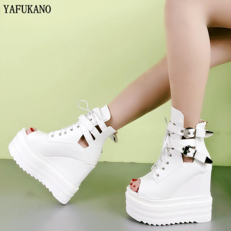 

Cm Fashion Increase Within Sandals Wedge Platform 2021 Sexy Summer Shoes Party Dress High Heels Women 38, Black
