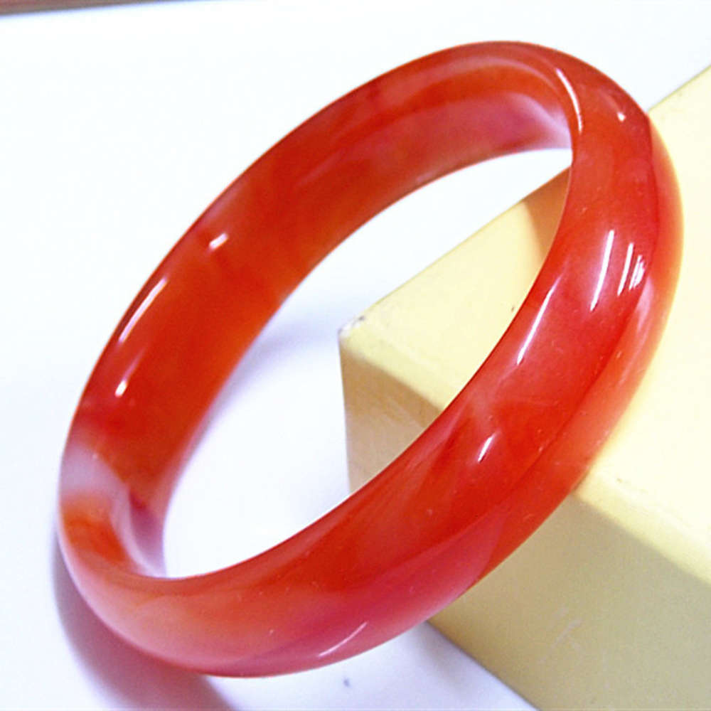 

Hand catenary B4 high quality glass agate Ruby bracelet with inner diameter of about 6.3cm ice transparent women's Bracelet, Golden;silver