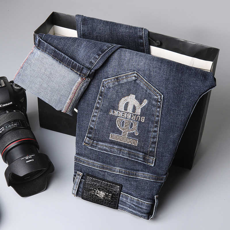 

New men's jeans business casual pants spring and summer 2021, Blue