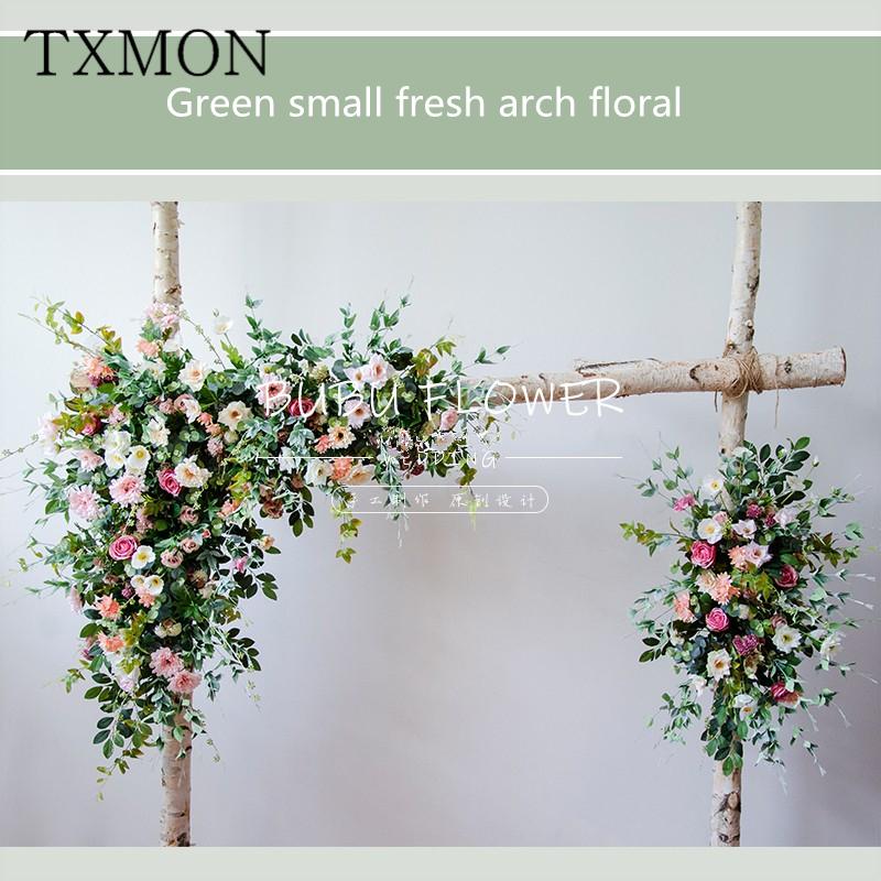 

Decorative Flowers & Wreaths Forest Outdoor Lawn Wedding Solid Wood Arch Layout Weddings Flower Background Decoration Artificial Stand Props, Flower row