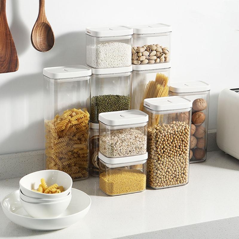 

Airtight Storage Containers Plastic Cereal With Easy Lock Lids 94PF Bottles & Jars