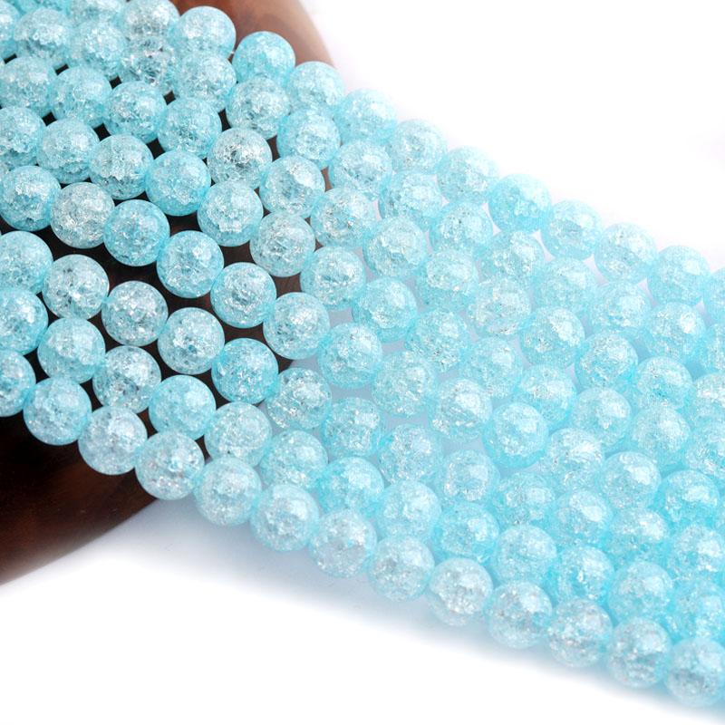 

Other 6/8/10/12mm Natural Light Blue Cracked Crystal Stone Beads Round For Diy Bracelet Accessories Jewellery Making 15.5inch/strand