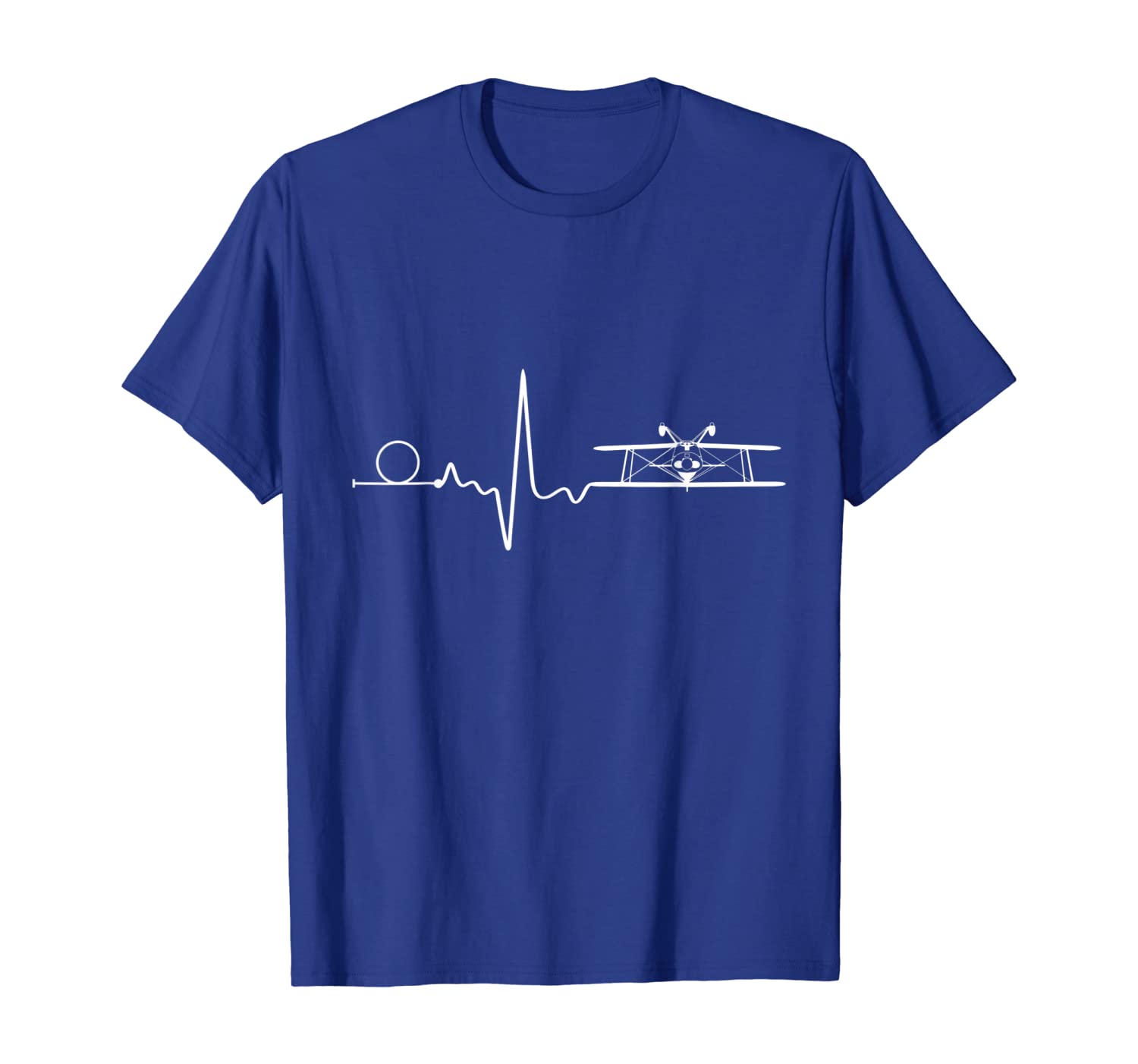 

Love Aerobatics Heartbeat Biplane Loop Aviation Pilot Gift T-Shirt, White;black