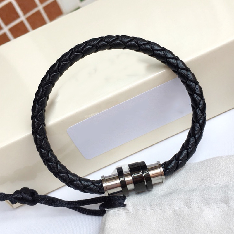 

Luxury Designer Bracelet For Men And Women Fine Steel Black Hand Rope Top Gift with Dust bag