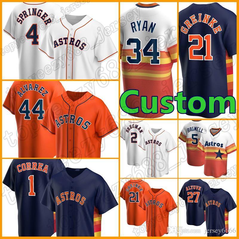 

2 Alex Bregman Jersey Astros Custom 27 Jose Altuve Baseball 7 Craig Biggio 5 Jeff Bagwell 43 Lance McCullers Mens Zack Greinke Carlos Correa, Custom new cool base(taikongren)