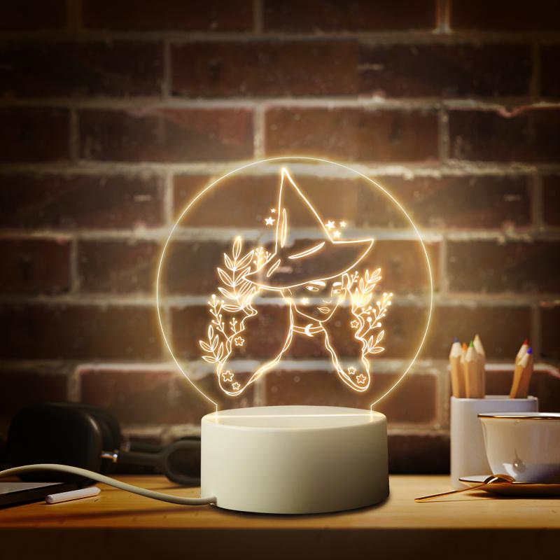 

Night Lights Magic Witch Christmas Gifts Idea For Kids And Adults Living Room Bedroom Decorative LED Lamp Light Decor