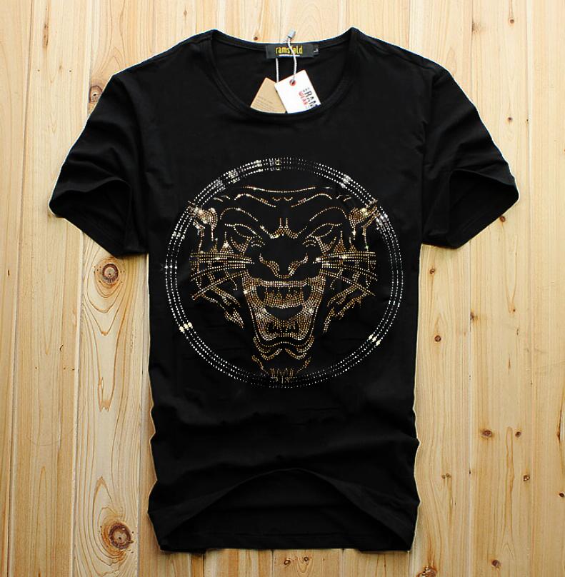 

Brand man T shirt Luxury designer Diamond stone Plus Size tshirt male summer Men S Clothing gifts holiday design top tees -5XL- Black/Grey/White/Red