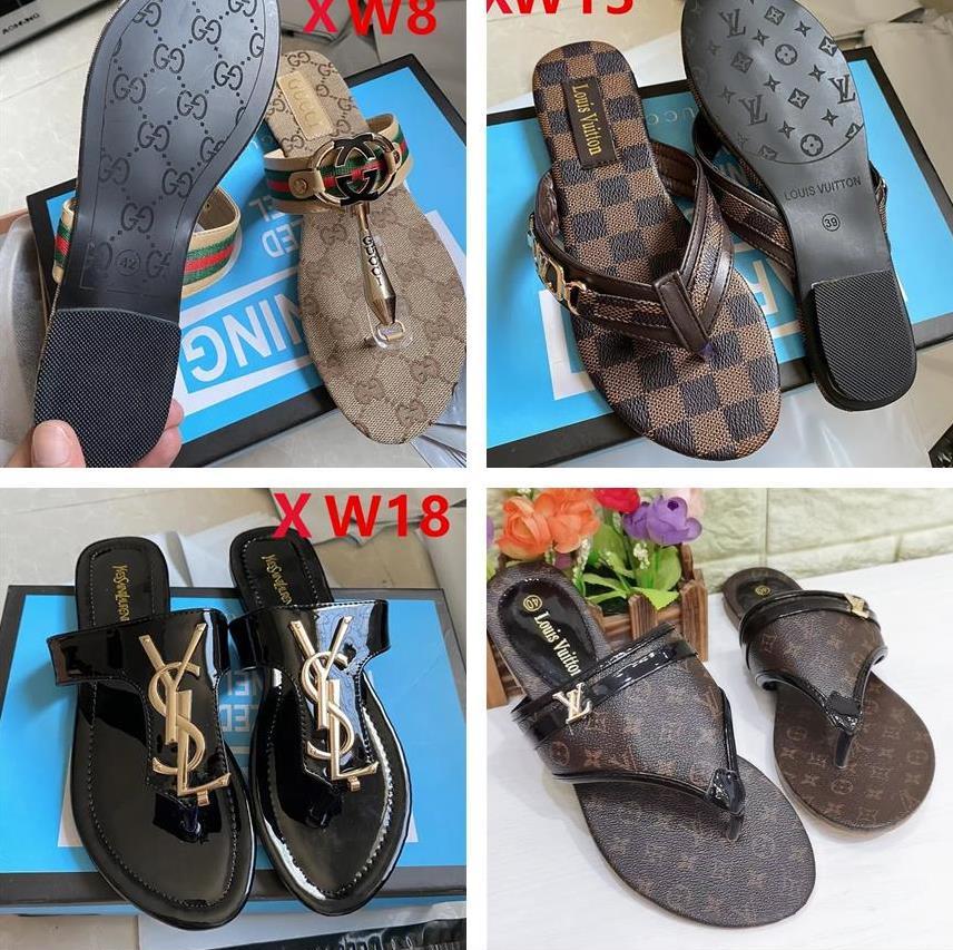 

GGLVLouisVittonYSLVUTTON women slippers designer Sandals Ladies brand Summer Flat Slides beach woman Slipper tory, Black