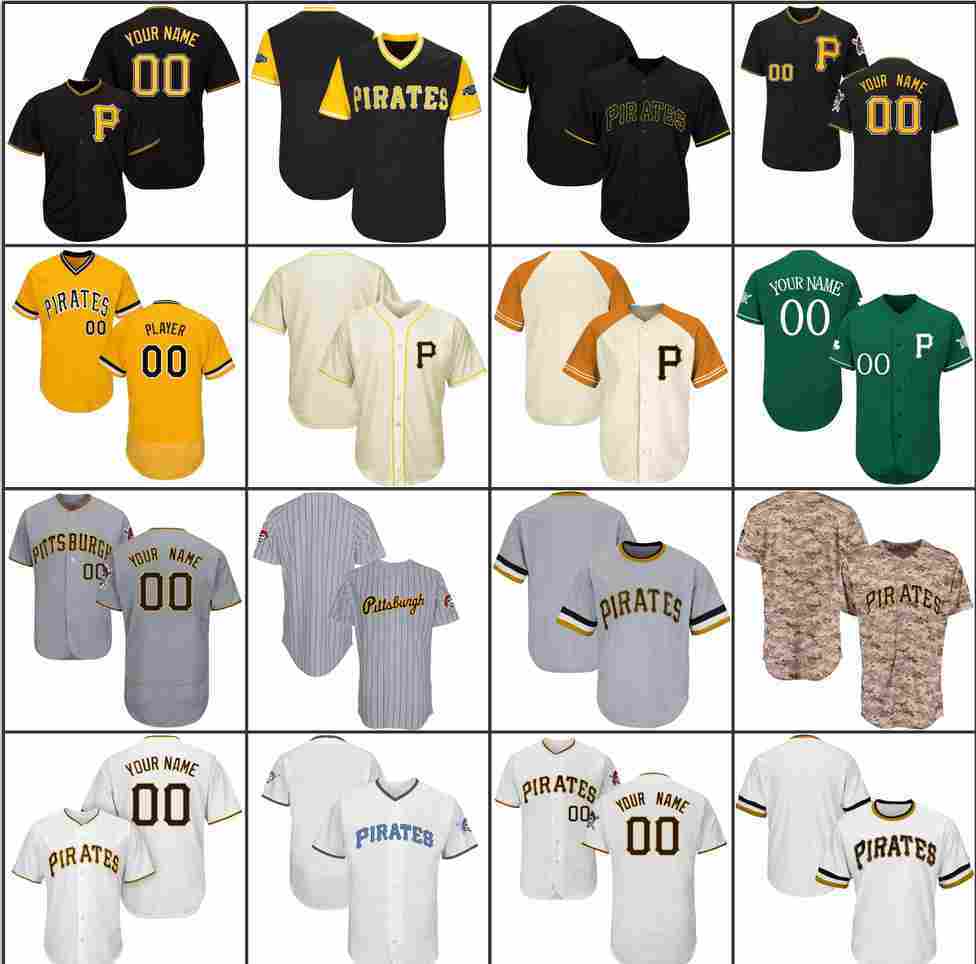 

Custom Mens Womens Youth Pittsburgh Baseball Jerseys White Gray Black Cream Yellow Stitched any Name Any Number Flex Base Cool Base Jerseys, Blue;black