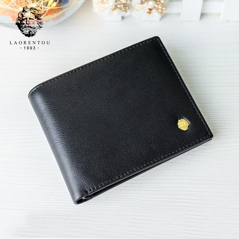 

Wallets LAORENTOU Card Holders For Men Genuine Leather Men's Short Wallet With Zipper Pocket Standard S Slot, 328j007l4q