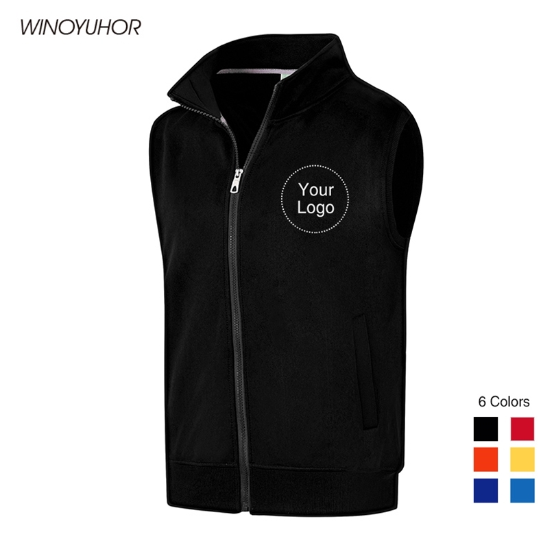 

Custom Text Design Print Vests Men Women Autumn Winter Sleeveless Coat Fashion Casual Outwear Tops Customized DIY Clothing 211111, Red