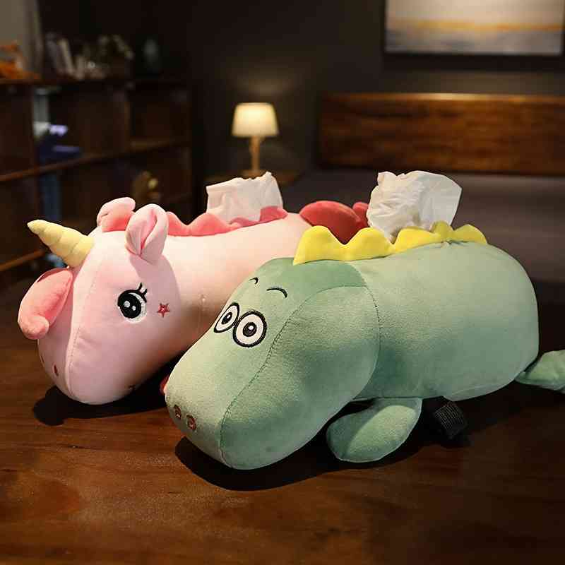 

Puzi net red Unicorn toon animal cute Plush Doll paper towel cover carton