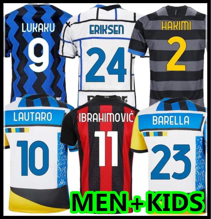 

2020 2021 2022 soccer jersey fourth 4th milan LUKAKU LAUTARO Hakimi BARELLA 20 21 22 MILAN IBRAHIMOVIC THEO Kessie Rebic AC football shirt kids set Leao Skriniar, Ac home adult