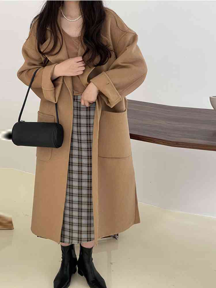 

Women' Suits & Blazers Fall and winter double-faced cashmere woman' jacket/elegant long lapel women' wool coat HF50, 1# shoe box