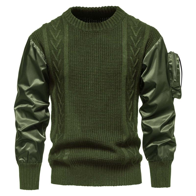

Men's Sweaters Knitwear Gift Neck Glossy Round Sweater Decoration Size Sleeves Large Pocket Christmas Winter Casual, White;black