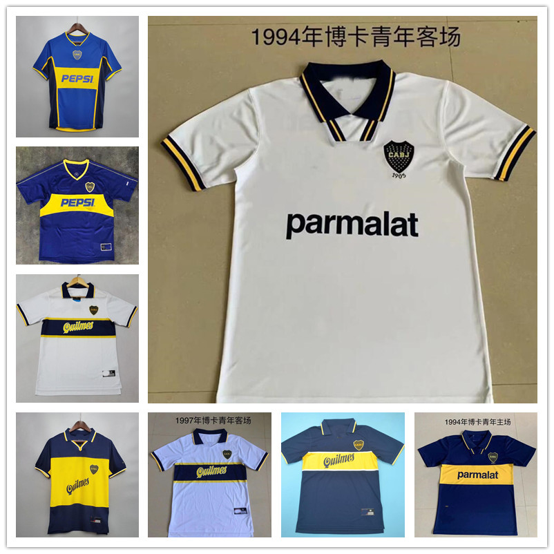 

10 MARADONA 1995 1996 1998 BOCA JUNIORS retro commemorate soccer jerseys 95 vintage football shirts home blue yellow classic antique camiseta de futbo, Beige