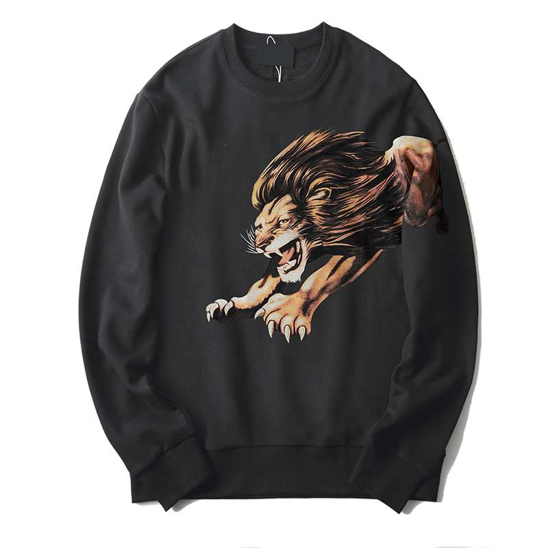 

Women Animal Pattern Print Mens Hoodies Street Hip Hop Cotton High Quality Loose Fit Womens Hoodie Sweatshirt, Black