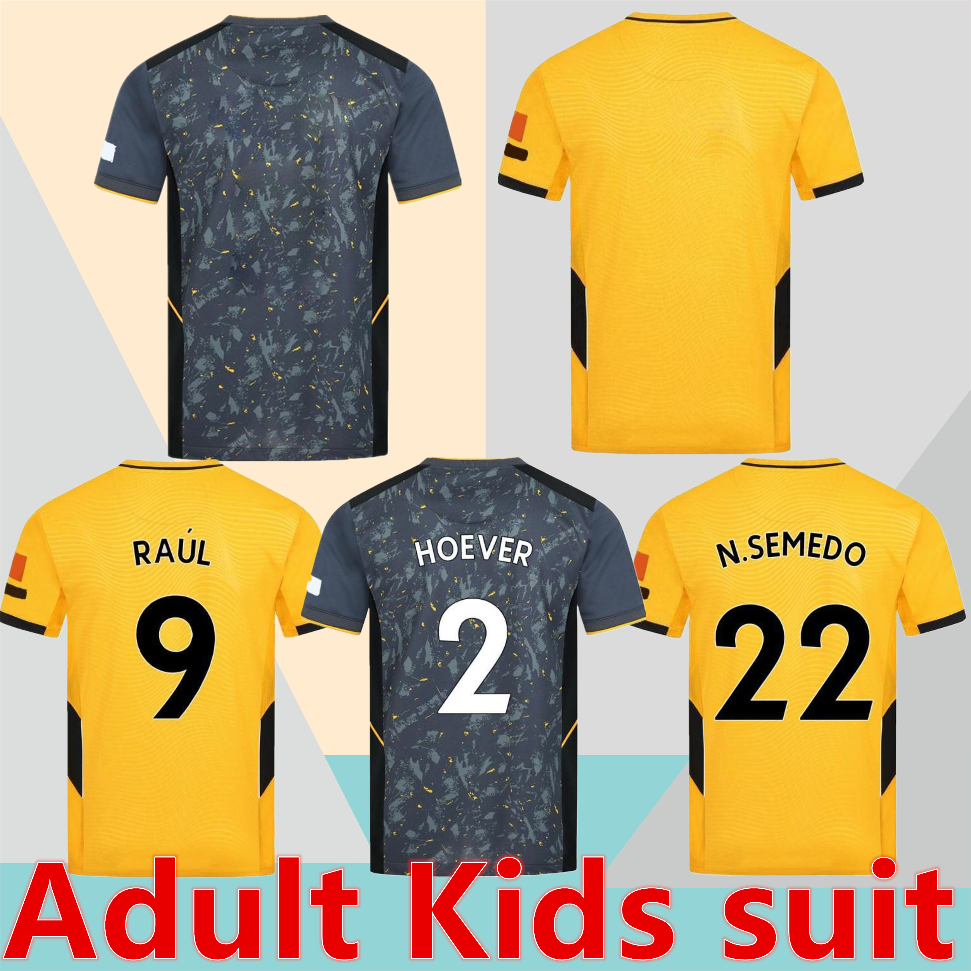 

ADAMA soccer jerseys N.SEMEDO NETO RAUL PODENCE football shirts GIBBS-WHITE J.MOUTINHO DENDONCKER FABIO SILVA jersey HOEVER AIT-NOURI man ki, Black;yellow