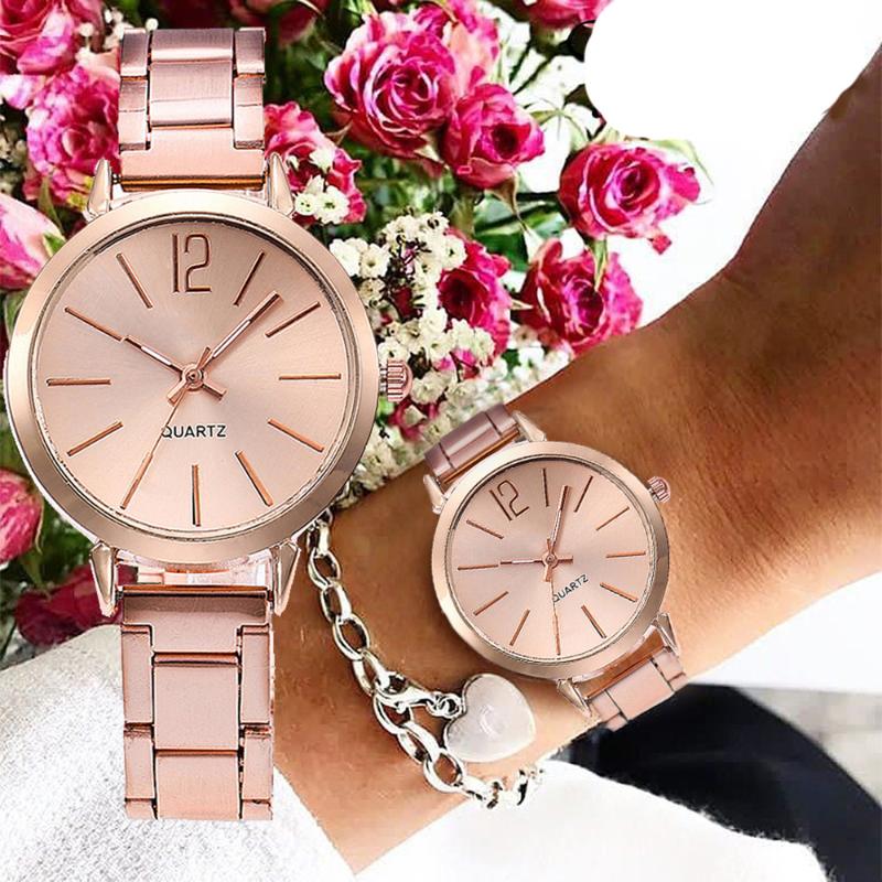 

Wristwatches Quartz Wrist Watch Women 2021 Stainless Steel Women's Classic Minimalist Ladies Relogio Feminino Drop, Slivery;brown