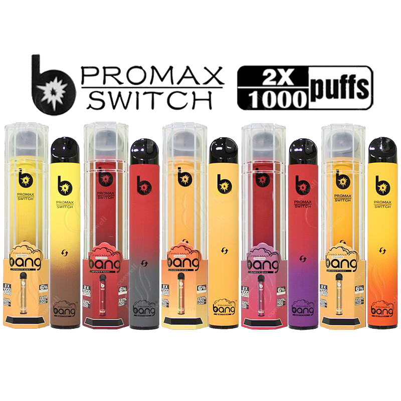 

Bang Pro Max Switch 2 in 1 Disposable Cigarettes Pen Double Pods 2000 Puffs Maxpro Twist Dual Cartridges Vaporizers 10Flavors e Cigarette Bars