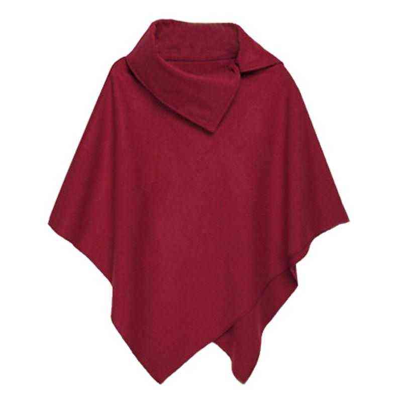 

Womens Capes and Ponchos Spring Casual Wooled Overcoat Zipper Loose Pullover Cloak Tops Cape Outwear Women Coat Poncho H1123