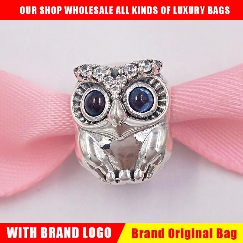 

Authentic 925 Sterling Silver Beads Sparkling Owl Charm Charms Fits European Pandora Style Jewelry Bracelets & Necklace 798397NBCB, Slivery;golden
