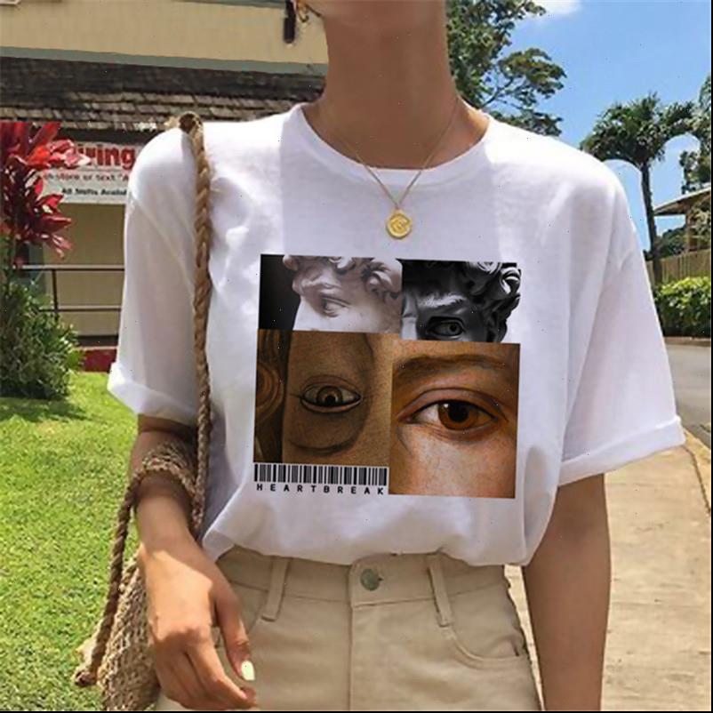 

aesthetic women t shirt clothes short sleeve casual white harajuku funny graphic tees drop