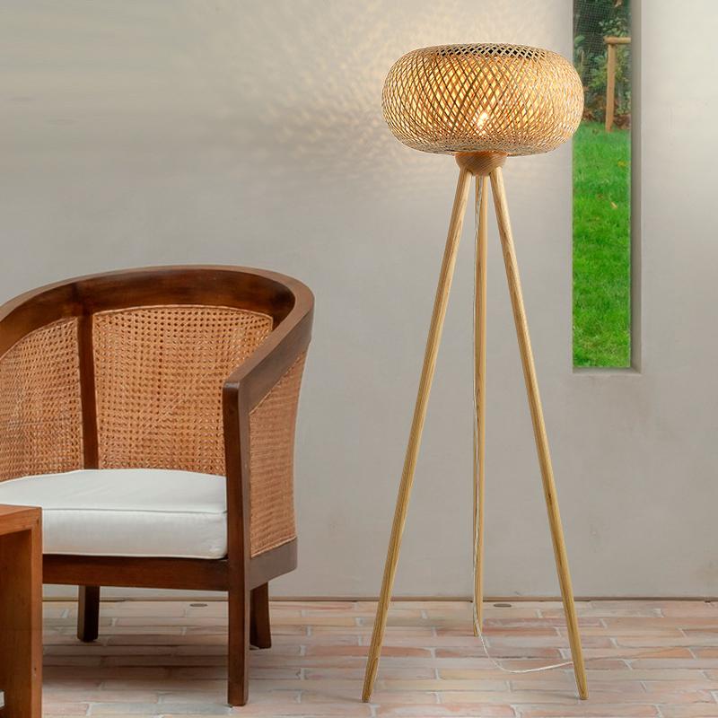 

Floor Lamps Designer Lamp Living Room Bedroom Nordic Country B & Villa Apartment Bamboo Woven Creative Artistic
